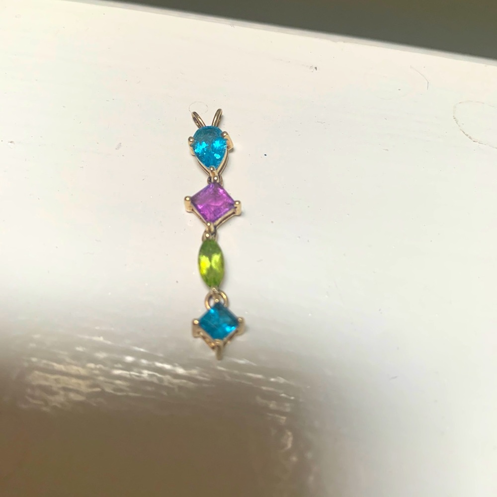 14K Mixed Gemstone Pendant